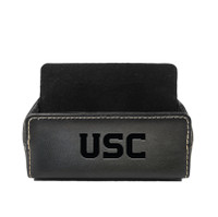 USC Trojans Black Leather Desk Card Case